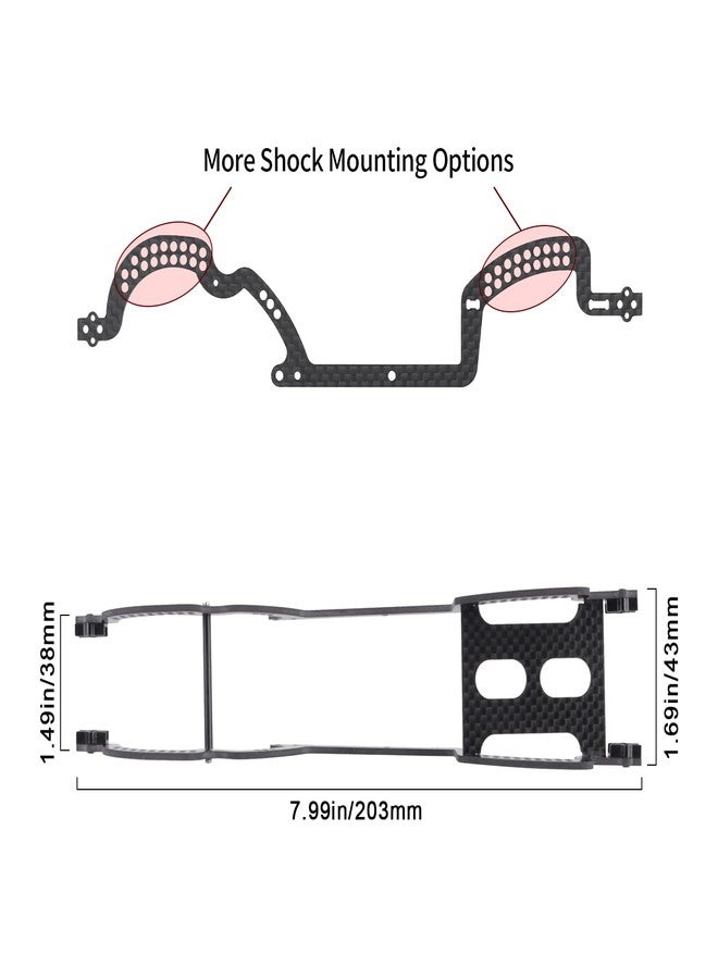 CrazyHobby LCG Chassis Kit Carbon Fiber Frame with ECS securing Straps for 1/18 TRX4M Bronco Defender Crawler Car Upgrade Parts - Image 5