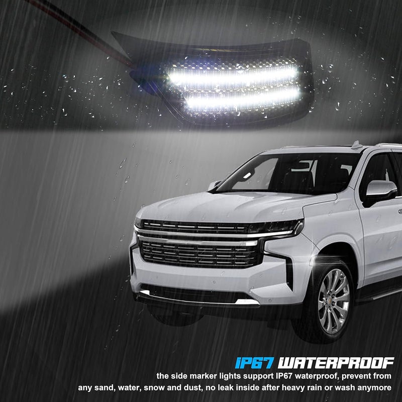 NDRUSH Smoked LED Side Marker Lights for Cadillac Escalade, Suburban, Tahoe, and GMC Yukon - Image 5