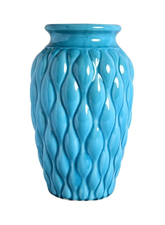 IRREGULAR STRIPED VASE BLUE