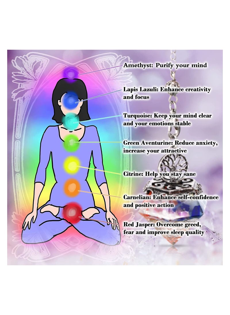 SYOSI - Divination Crystal Dowsing Pendulum Natural Amethyst Pendulum 7 Chakra Dowsing Pendulum Pyramid Crystal for Divination 2 Pieces - Image 1