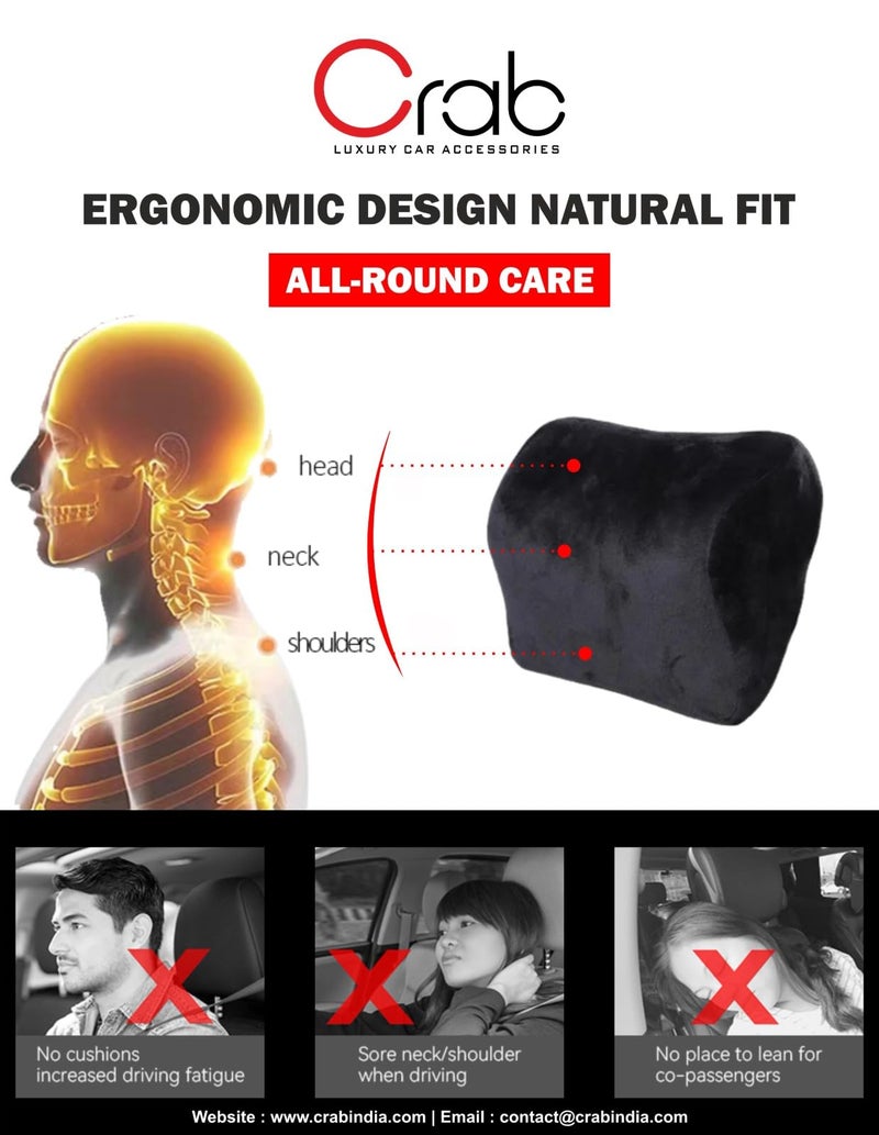 Crab Mercedes Cushion/Neck Rest Cushion - Ultimate Comfort for Your Neck, Relaxation & Stress Relief During Long Car Rides - Perfect Neck Rest Cushion for Car - Image 2