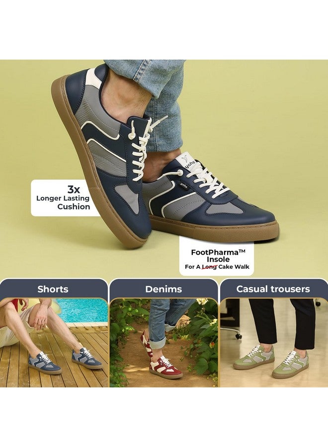 YOHO Stride Men’s Trendy Colour-Blocked Slip-On Sneakers (SoS) | Mystery Blue - UK 8 - Image 4