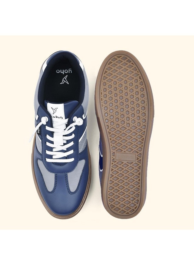 YOHO Stride Men’s Trendy Colour-Blocked Slip-On Sneakers (SoS) | Mystery Blue - UK 8 - Image 5