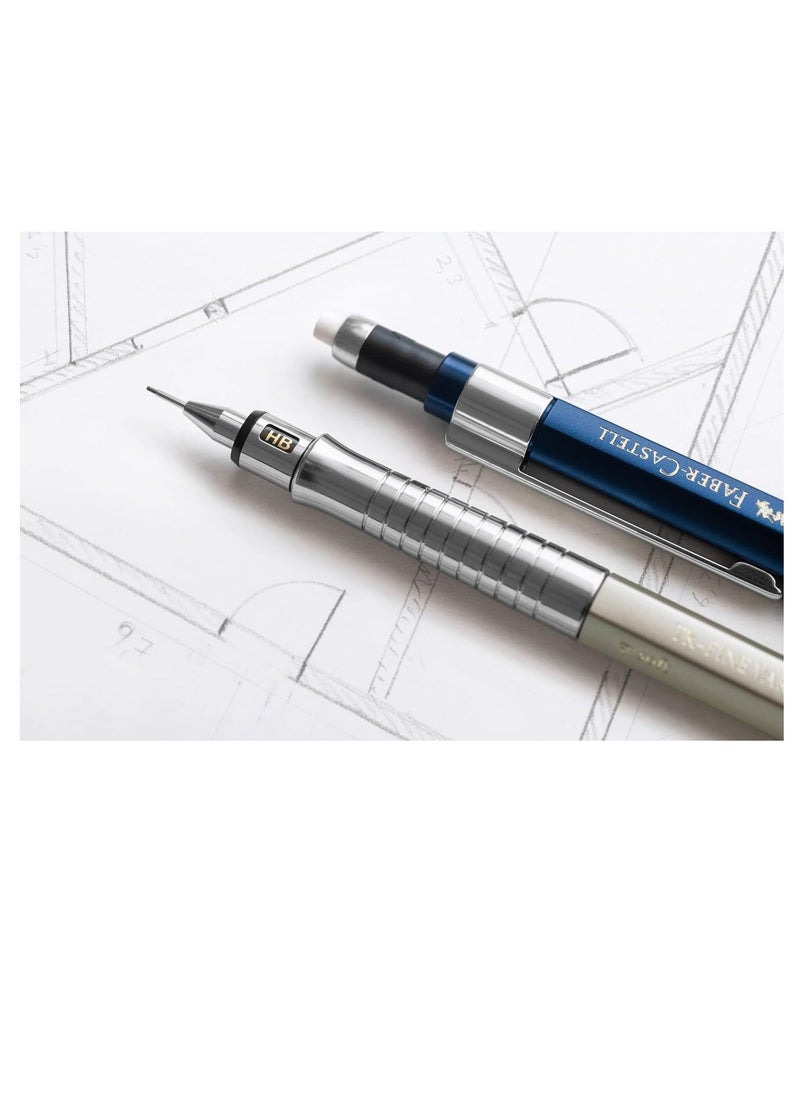 فابير كاستل قلم رصاص ميكانيكي من فابر كاستل TK-Fine Vario L بقطر 0.35 ملم باللون النيلي. الوضع الناعم: آلية توسيد ضد كسر الرصاص للكتابة العامة. الوضع الصلب: آلية تثبيت الرصاص للرسم والتصميم.  - Image 3