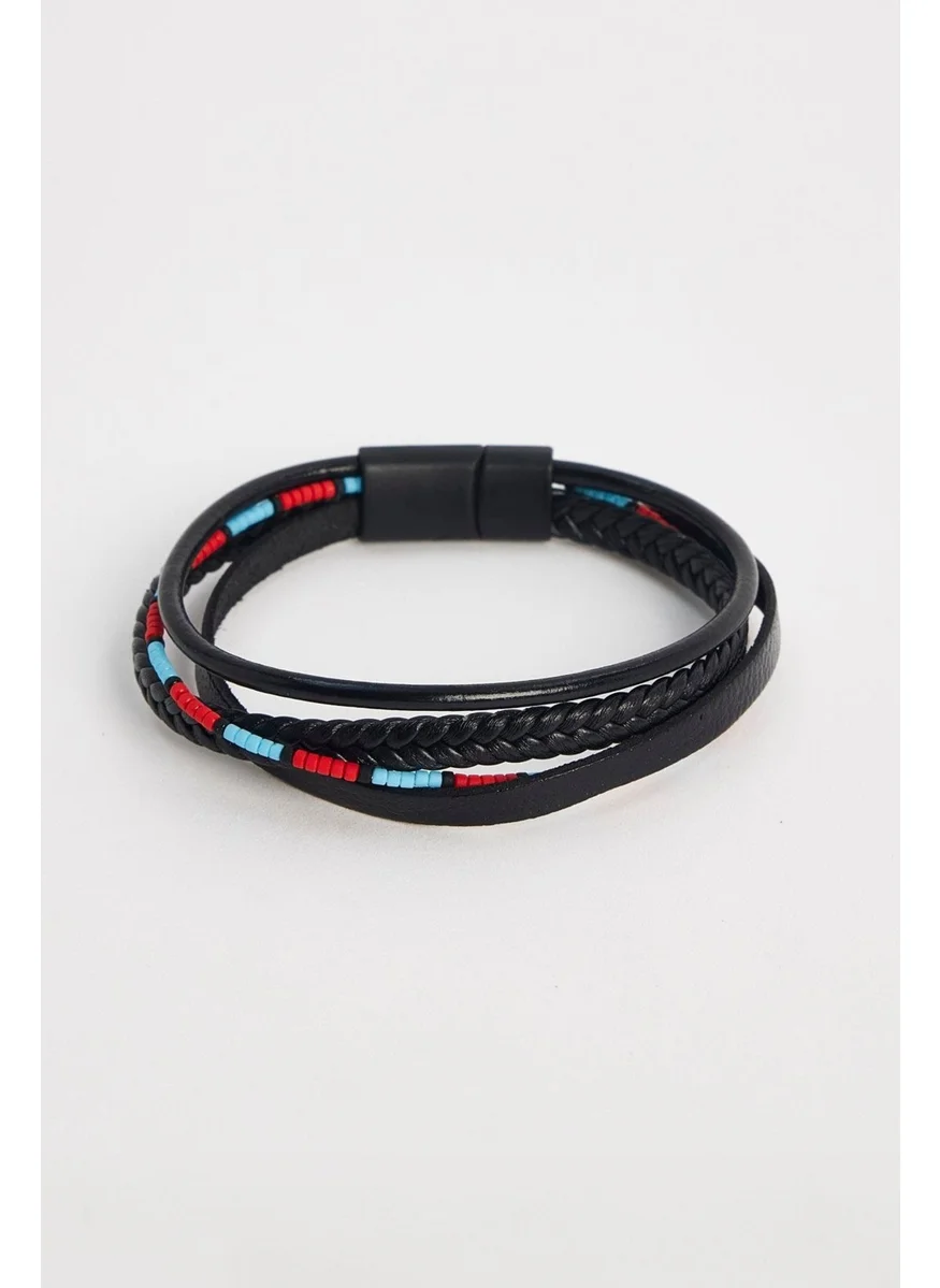 Tudors Men's Genuine Leather Bracelet