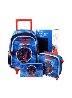 MARVEL Spider-Man Beyond Amazing 3 in 1 School Set, 16 Inch Trolley Bag with Lunch Bag and Pencil Case 