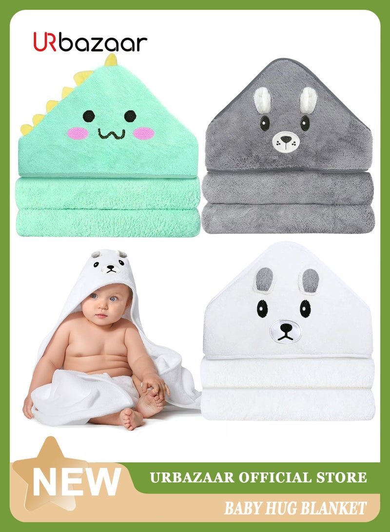 أوربازار مناشف أطفال بغطاء للرأس، عبوة من 3 قطع من مناشف حمام ناعمة فاخرة للأطفال الرضع والأطفال الصغار والرضع - فائقة الامتصاص، هدايا استحمام للأطفال كأفضل هدايا للأولاد والبنات (عبوة من 3 قطع) - Image 1