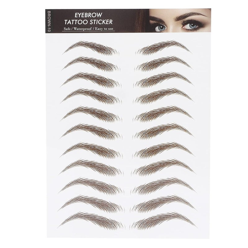 6D Eyebrow Sticker Professional Eyebrow Transfer Sticker Eyebrow Makeup Tool for Women and Girls BrownBROWN10
