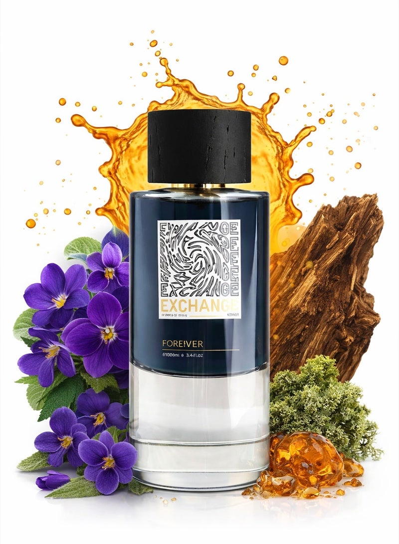 Linea De Bella Exchange Forever Eau de Parfum for Men 100ML | Long-Lasting Aromatic Men’s Perfume with Lemon, Bergamot, Lavender & Amber - Image 1