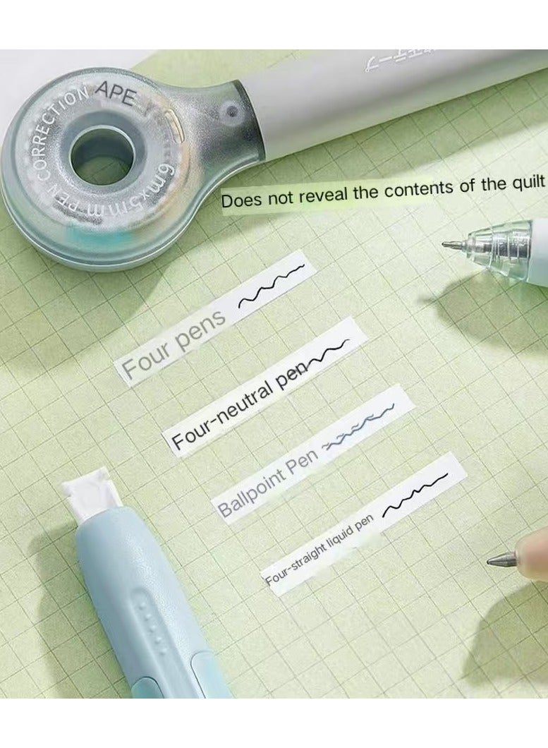 PAPERSAY 4 Pack Correction Tape Pen, Colorful White Out Tape Pen, Correction Tape Corrector Error Correction Tools, Easy to Use Writing Supplies, Correction Supplies for School Office Supplies - Image 4