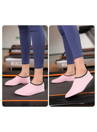 Water Shoes for Women Men Kids, Barefoot Quick-Dry Aqua Water Socks Slip-on Swim Beach Shoes for Snorkeling Surfing Kayaking Beach Walking Yoga(Pink) - view 2