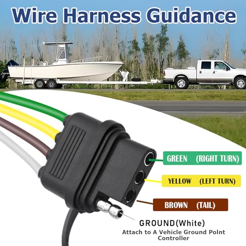 maierke 7 Pin to 4 Pin Trailer Adapter 7 Way Blade to 4 Way Flat Trailer Light Connector Adapter,Single-Function 7 Way to 4 Way Trailer for RV Truck - Image 3