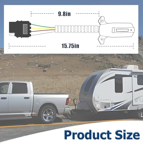 maierke 7 Pin to 4 Pin Trailer Adapter 7 Way Blade to 4 Way Flat Trailer Light Connector Adapter,Single-Function 7 Way to 4 Way Trailer for RV Truck - Image 4