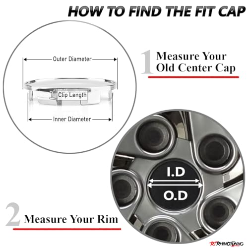 RTRHINOTUNING 63mm Wheel Center Caps for Dodge Dakota Ram 1500 Durango 4 Pack OD 63mm ID 57mm Hub Caps - Image 5