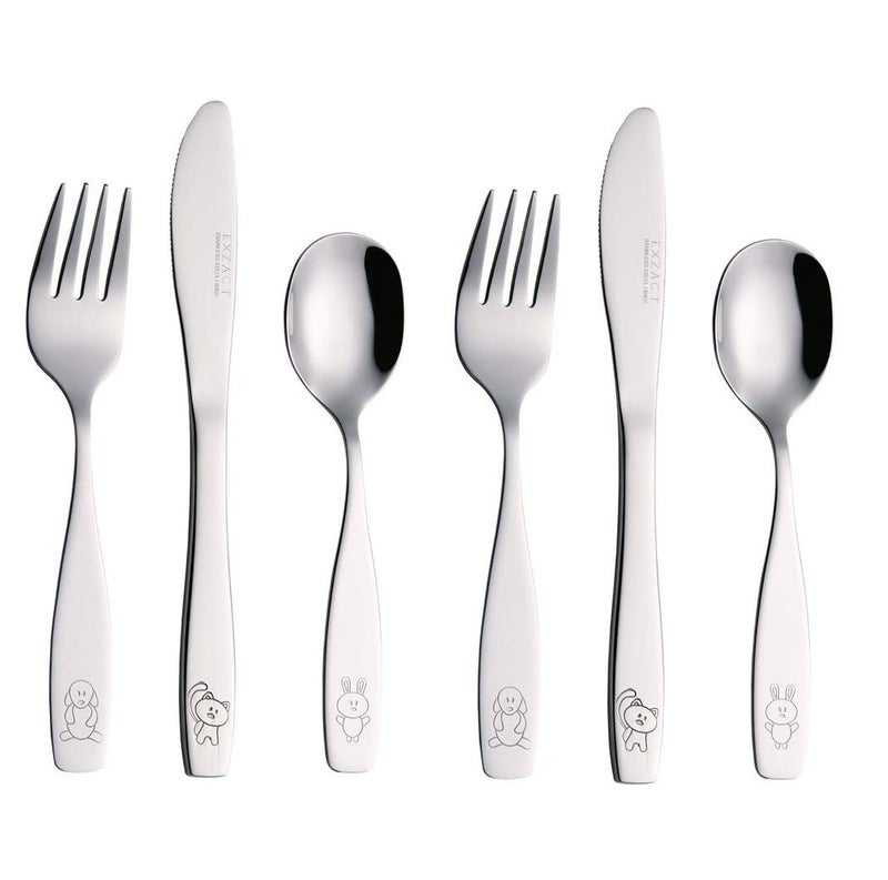 Exzact Childrens Flatware Kids Silverware 6pcs Toddler Utensils Dishwasher Safe 24 Months - Image 2