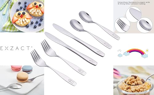 Exzact Childrens Flatware Kids Silverware 6pcs Toddler Utensils Dishwasher Safe 24 Months - Image 3