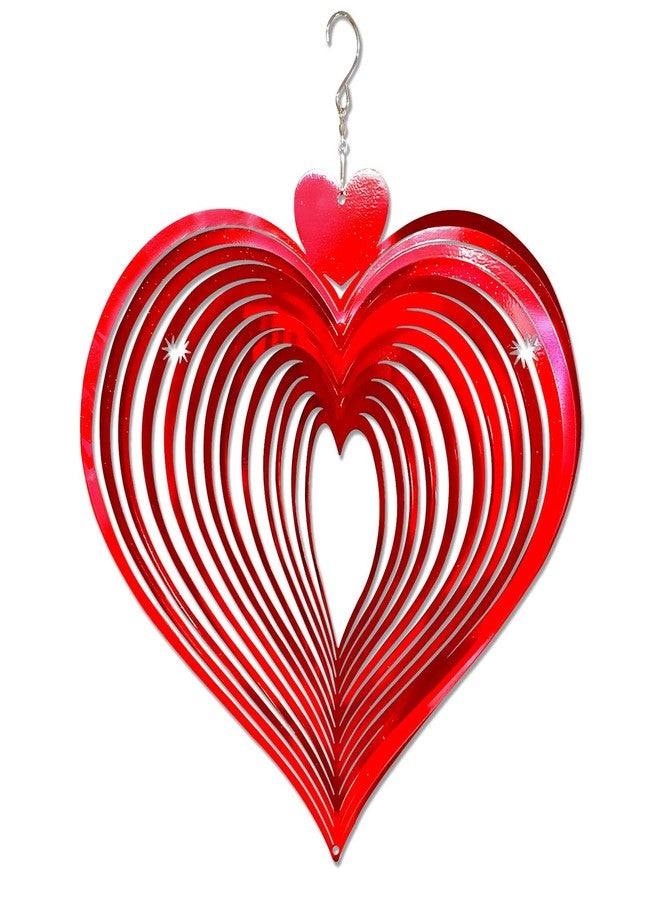 FONMY Wind Spinner Love 12 inches - 3D Stainless Steel - Laser Cut Metal Art Geometric Pattern - Hanging Wind Spinner, Kinetic Yard Art Decorations - Indoor/Outdoor Décor… - Image 1