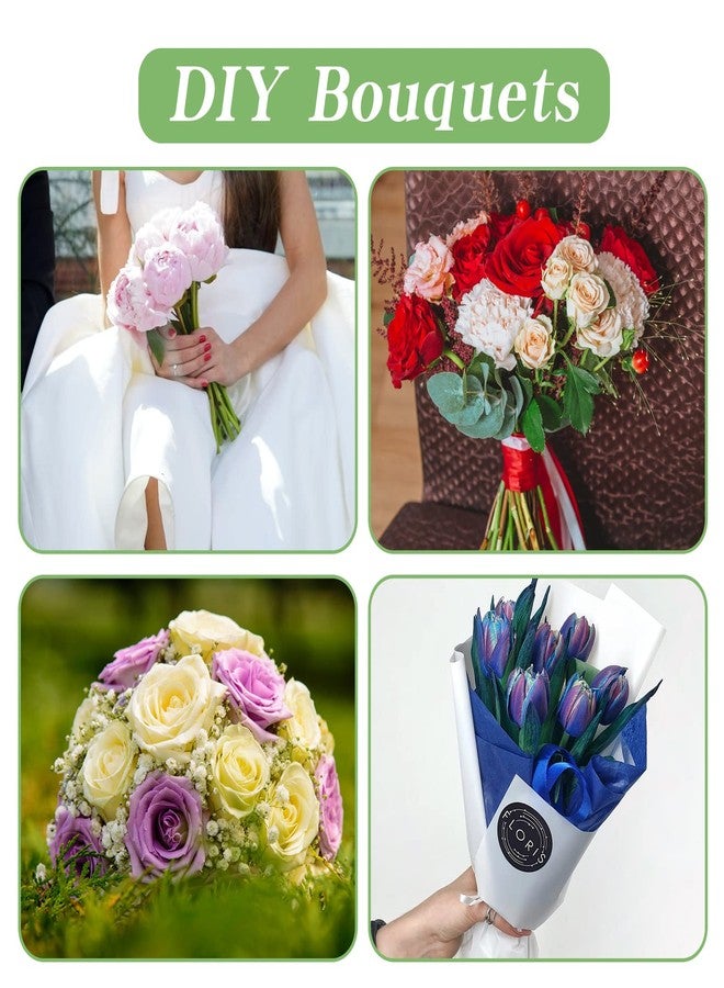 DLUGOPIS 1/4 inches Stem Covers for DIY Bouquets 12 inch Artificial Flower Stem Covers for DIY Wedding Centerpiece Bouquet (Green) - Image 4