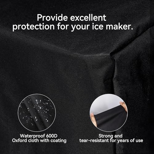 Klmnop Coffee Maker Cover, Waterproof Coffee Machine Cover with Drawstring, Universal Dust Cover for Countertop Appliances in Home(Black) - Image 3