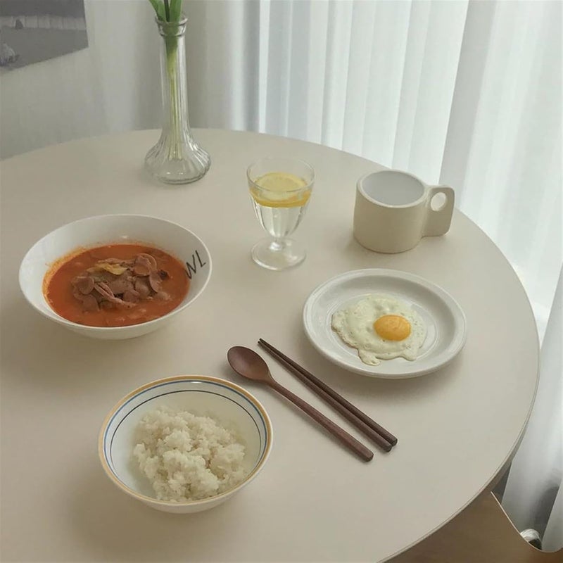 Pasta Bowls Appetizer Plates Home White Flat Plate Breakfast Plate Dessert Plate Pure White Ceramic Plate Fruit Snack Plate Salad Plate Dining Serving Plates for Parties - Image 4