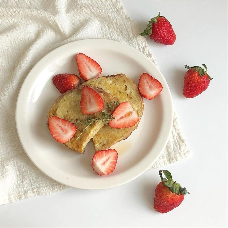 Pasta Bowls Appetizer Plates Home White Flat Plate Breakfast Plate Dessert Plate Pure White Ceramic Plate Fruit Snack Plate Salad Plate Dining Serving Plates for Parties - Image 3