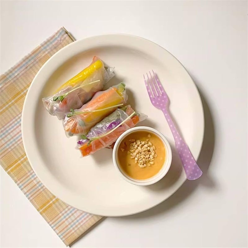 Pasta Bowls Appetizer Plates Home White Flat Plate Breakfast Plate Dessert Plate Pure White Ceramic Plate Fruit Snack Plate Salad Plate Dining Serving Plates for Parties - Image 5