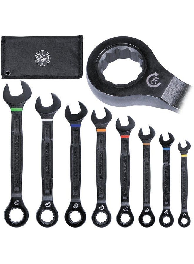 Klein Tools 90-Tooth Ratcheting Box Wrench Set SAE 8-Piece - Image 1