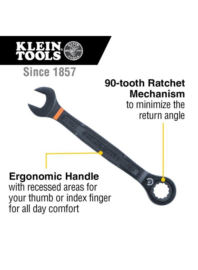 Klein Tools 90-Tooth Ratcheting Box Wrench Set SAE 8-Piece - Image 2