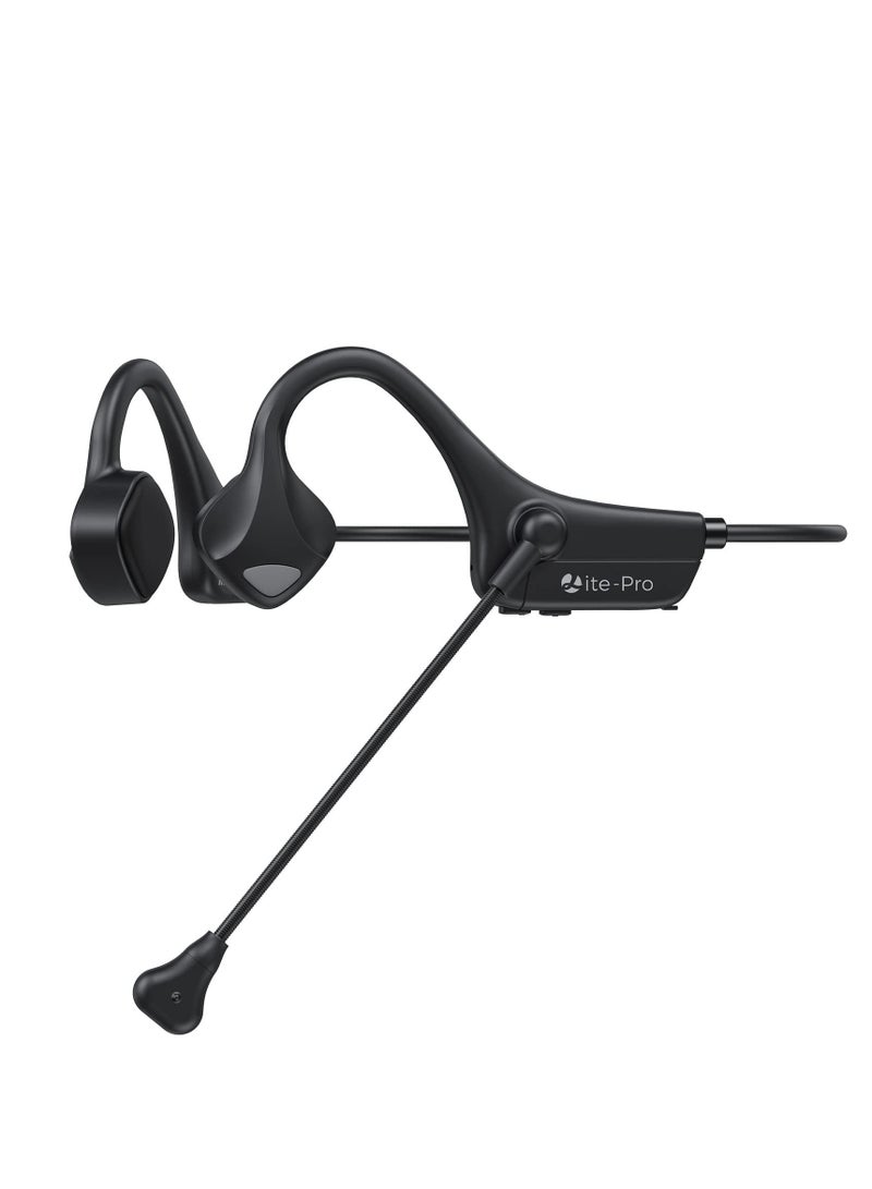 SYOSI Bone Conduction Headphones with Noise-Canceling Boom Mic - Wireless Bluetooth Open-Ear Headset for Online Classes, Driving, Remote Meetings, and Phone Calls - Image 1