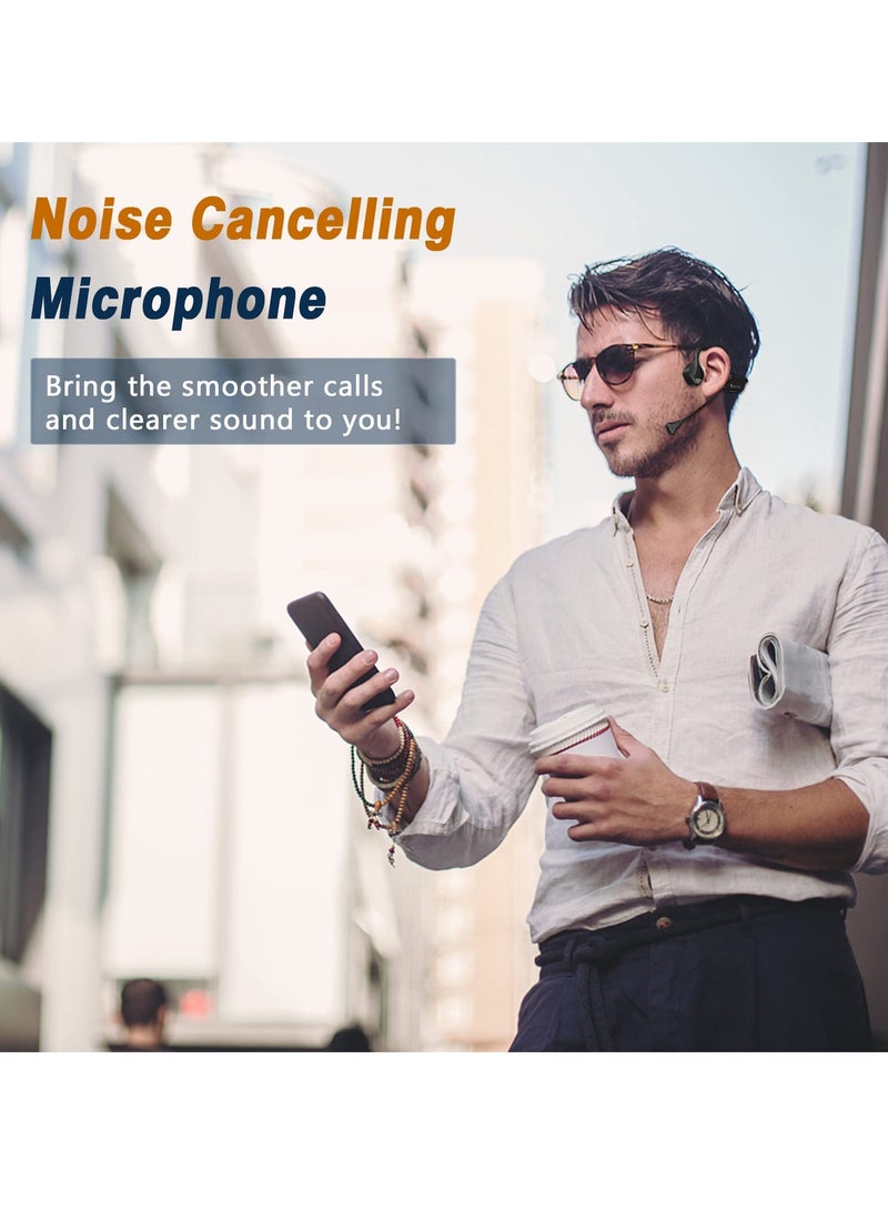 SYOSI Bone Conduction Headphones with Noise-Canceling Boom Mic - Wireless Bluetooth Open-Ear Headset for Online Classes, Driving, Remote Meetings, and Phone Calls - Image 5