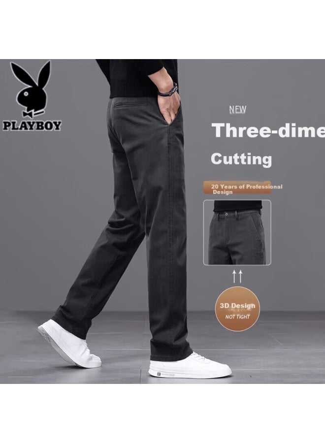 Playboy High-end Casual Pants For Men Autumn Winter New Loose Straight Business Korean Style Trendy Versatile Men's Trousers - Image 1