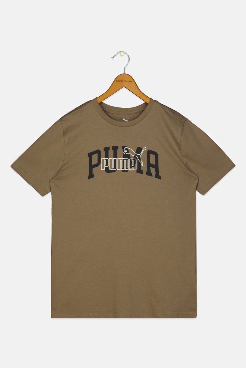 PUMA Kids Boy Sportswear Fit Short Sleeve Outdoor T-Shirt, Tan - Image 1