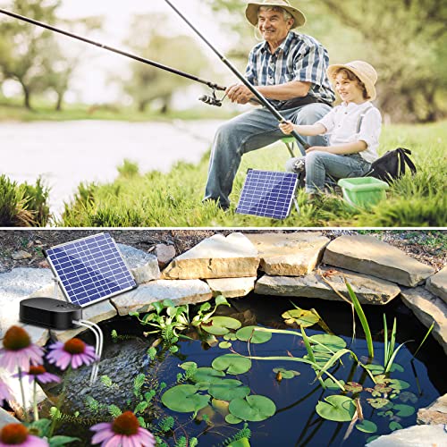 NFESOLAR 15W Large Solar Pond Aerator, Solar Aerator for Ponds with 4400 mAh Battery Backup and 2 Air Outlets, Low Noise Solar Air Pump Outdoor for Koi Pond Fish Tank Hydroponics - Image 2