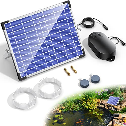 NFESOLAR 15W Large Solar Pond Aerator, Solar Aerator for Ponds with 4400 mAh Battery Backup and 2 Air Outlets, Low Noise Solar Air Pump Outdoor for Koi Pond Fish Tank Hydroponics - Image 1