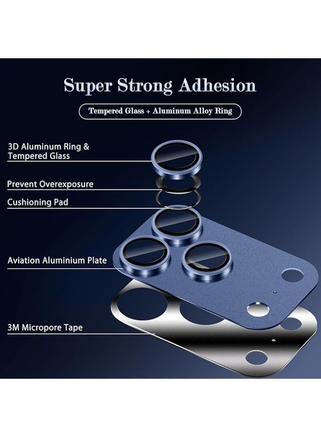For iPhone 17 Pro Max -  Camera Lens Protector, 9H Tempered Glass, Anti-Scratch, Case Friendly, Does Not Affect Night Shots, HD Clear - Blue - Image 4