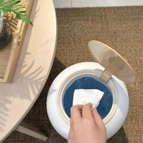 URALFA Bathroom Trash Can with Lid, 3 Gallon / 11L Garbage Can with Pop-Up Lid, Small Dog Proof Trash Cans, Plastic Waste Basket with Removable Legs for Bathroom, Bedroom, Kitchen, Office, White - Image 3