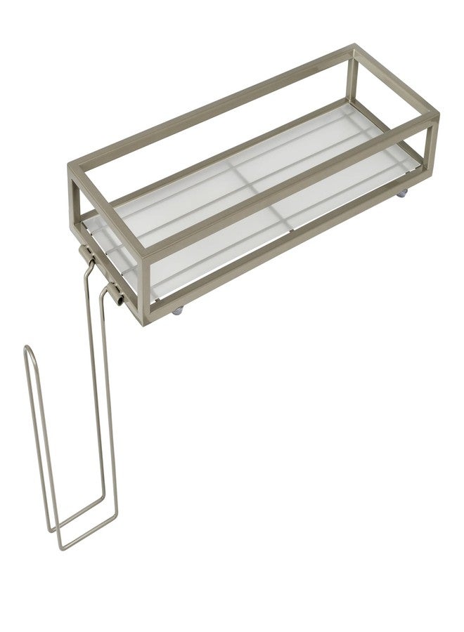 Honey Can Do Honey-Can-Do Over-The-Toilet Toilet Paper and Storage Tray BTH-08461 Satin Nickel - Image 1