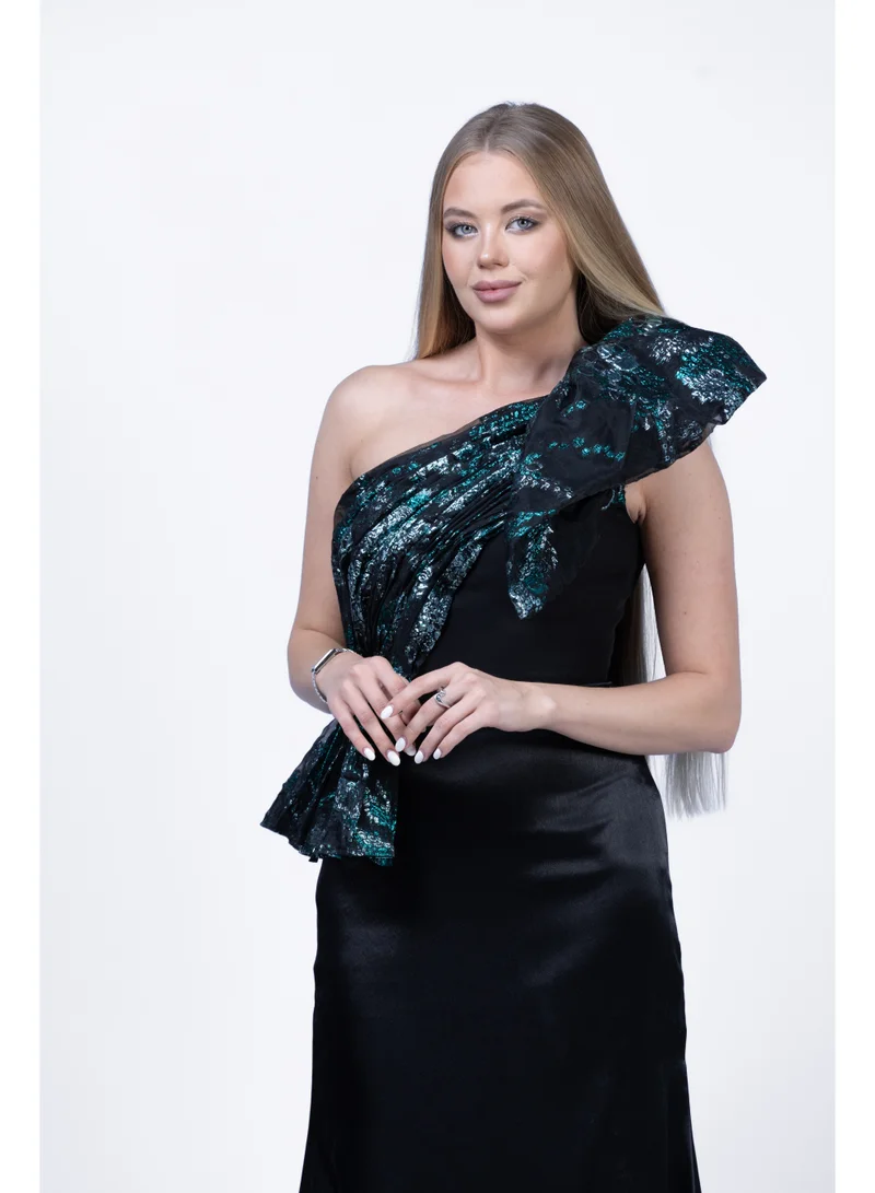 Fashonara  Organza-Layered One-Shoulder Evening Gown for Women | Elegant Formal Dress for Women | Best Price UAE