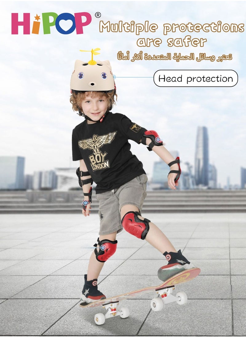 HIPOP Kids Helmet of Scooter, Skateboard and Bike,Adjustable Children Riding Protective Gear with Dragonfly Decoration,Children's Bicycle Protection Equipment 5-10 Age  - Image 2