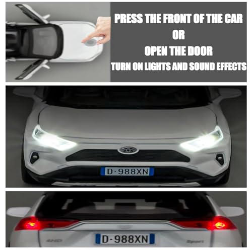 ERBADIHAGO Model Car Compatible 1/32 RAV4 Toy Car Alloy Diecast Collectible Model with Light and Sound Toy Vehicle for Boys Kids Toddler Gift White Car - Image 3