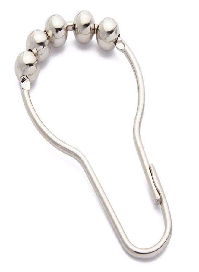Wideskall® 12 Pieces Stainless Steel Shower Curtain Roller Hook Rings, Chrome - Image 2