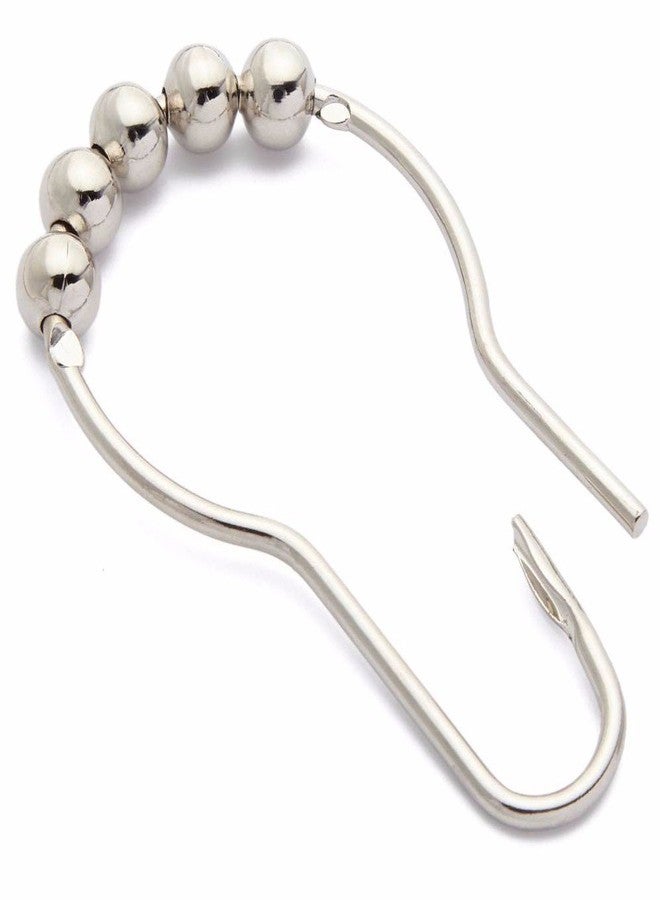 Wideskall® 12 Pieces Stainless Steel Shower Curtain Roller Hook Rings, Chrome - Image 3