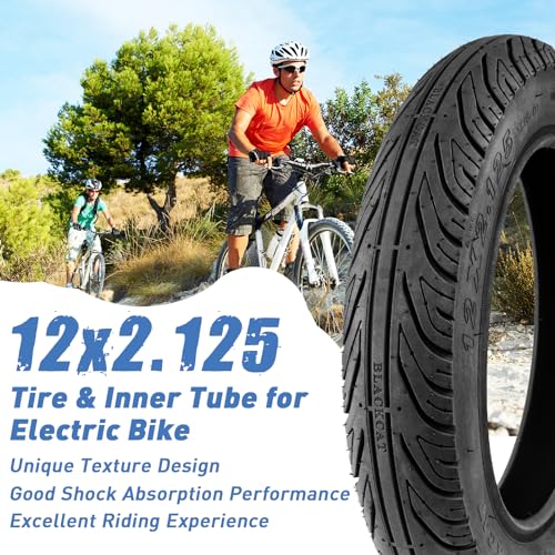 MAKELEN 2 Pack E-Bike Tire Kids Bike Tire 12x2.125 with 2 Tubes Strong Grip Compatible Replacement Bicycle Tire for Electrc Bicycle Black - Image 5