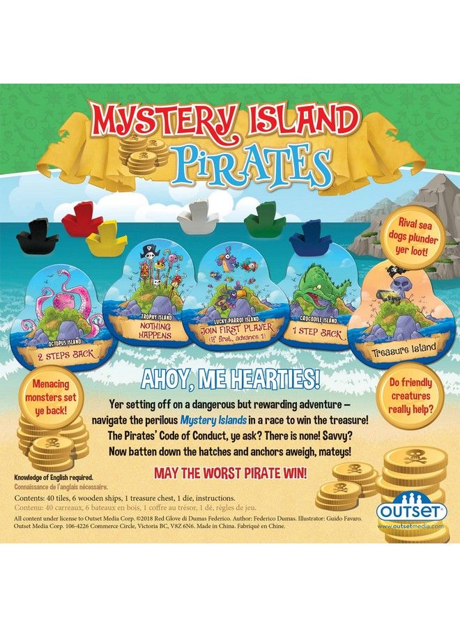 Outset Media Mystery Island Pirates Tile Game By Outset Media A Wild & Wacky Race For Treasure Build Your Own Game Two Games In One Box Perfect For Family Game Night & Children For 26 Players Ages 5+ - Image 3