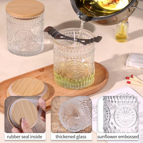 DARJEN 10 Pack Clear Candle Jars for Making Candles- 7.5 OZ Empty Glass Candle Making Jars with Bamboo Lids and Labels, Candle Making Supplies Candle Containers for Home DIY - Image 3