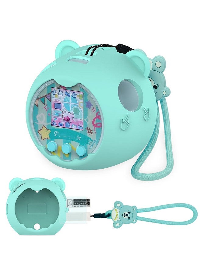 JCHPINE Silicone Cover Case for Punirunes Interactive Digital Toy, Protective Skin Sleeve for Punirunes Digital Pet Toys Squishy Characters Electronic Pets Case Accessories (Case Only) (Teal Case) - Image 1