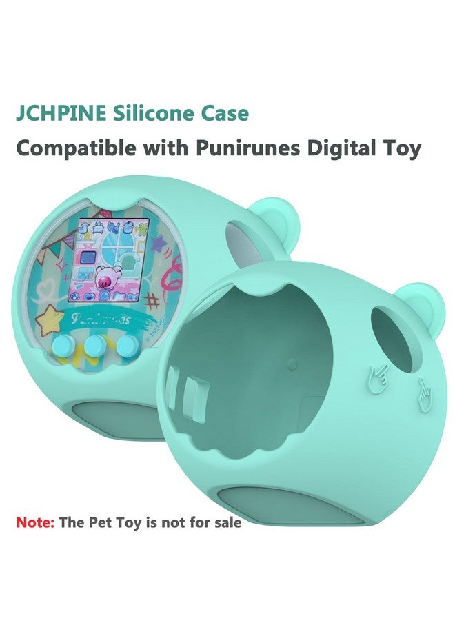 JCHPINE Silicone Cover Case for Punirunes Interactive Digital Toy, Protective Skin Sleeve for Punirunes Digital Pet Toys Squishy Characters Electronic Pets Case Accessories (Case Only) (Teal Case) - Image 3