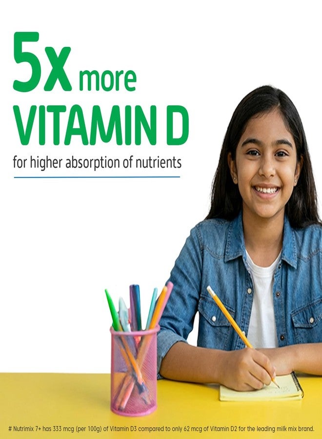 Little Joys Chocolate Nutrimix 7+ Refill Pouch (350g) | 7-12 Years | Naturally Sweetened with Jaggery & Dates | With 23 Essential MInerals & Vitamins | 9g Protein per Serving | Supports Development & Overall Health | With Ragi, Bajra, Almonds & Oats | Chocolate Flavour Nutrition Drink Powder - Image 4