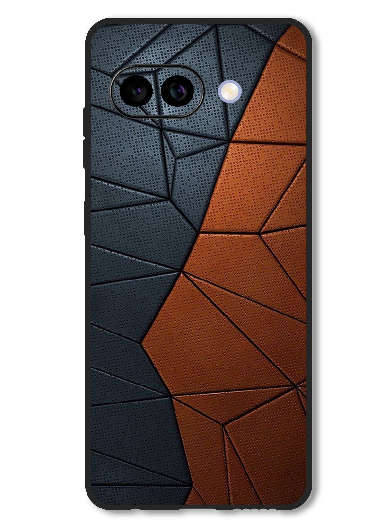 Theodor Case Compatible with Google Pixel 9A Protection Shockproof Bumper Cover Black Brown Pattern - Image 1