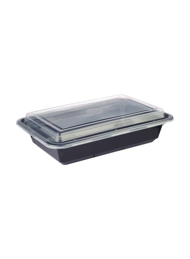 بروماس حاويات طعام ذات قاعدة سوداء مع أغطية، سعة 38 أونصة - عبوة من 10 قطع (8 + 2 مجاناً) - Image 2